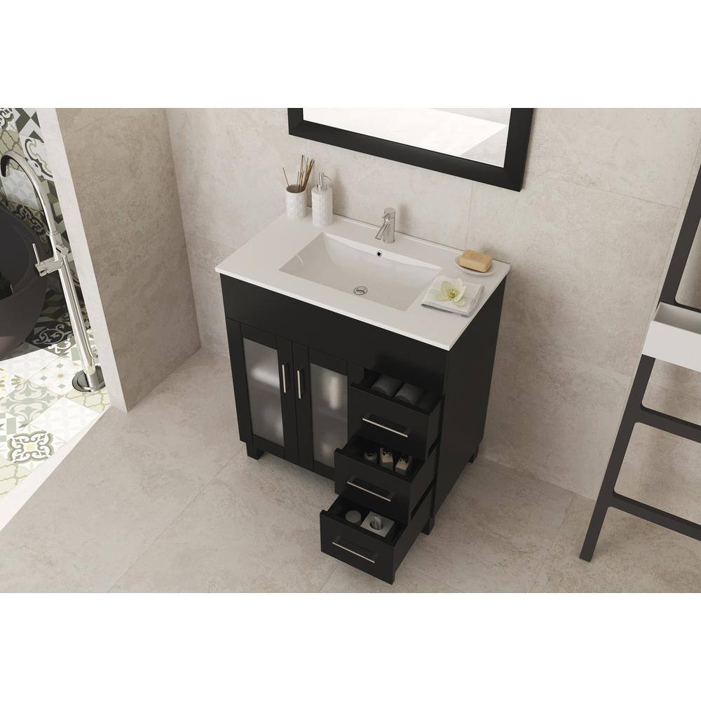 Laviva Nova 32 In. W x 18.5 in. D x 34.5 in. H Bathroom Vanity in Espresso with Ceramic Top 31321529-32E-CB