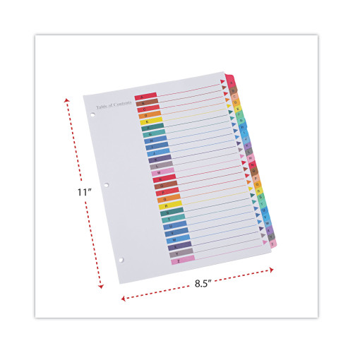 Universal Deluxe Table of Contents Dividers for Printers， 26-Tab， A to Z， 11 x 8.5， White， 1 Set (24812)