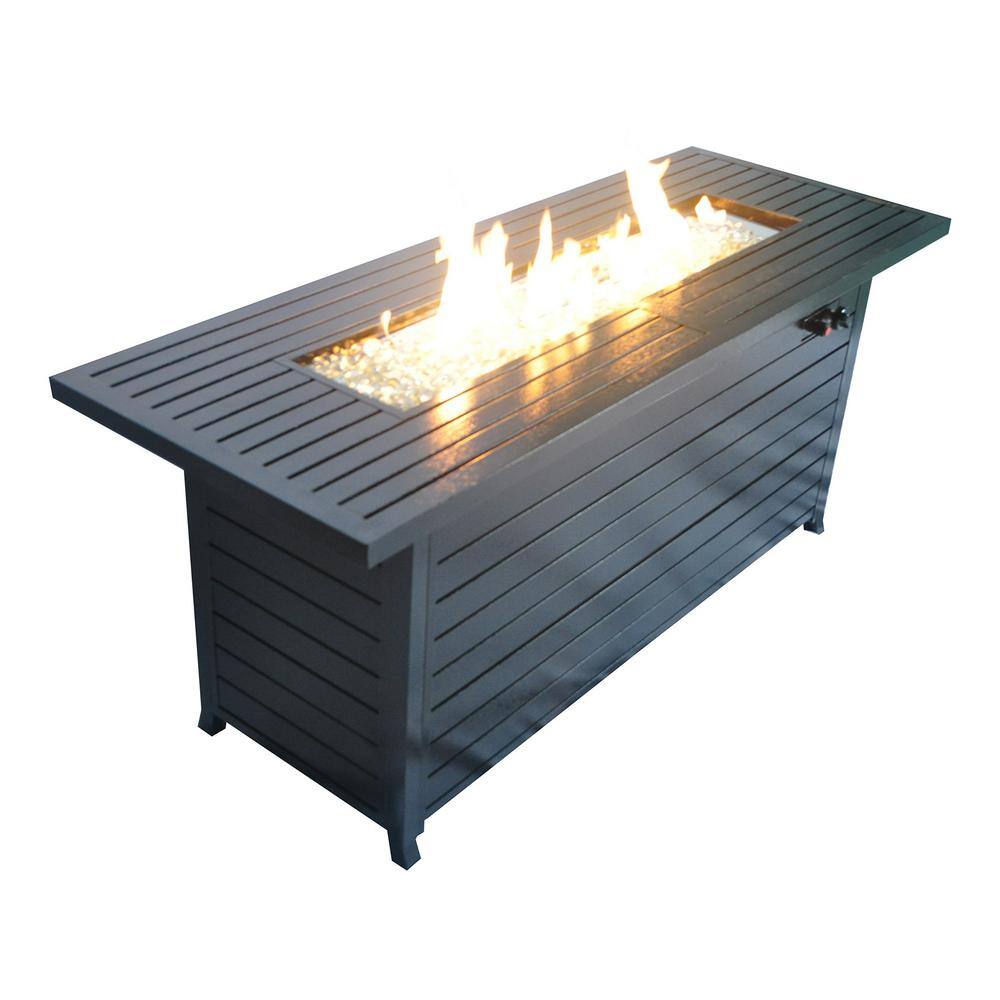 57 in. Metal Outdoor Propane Fire Pits Table with Lid ZQ-HYCB