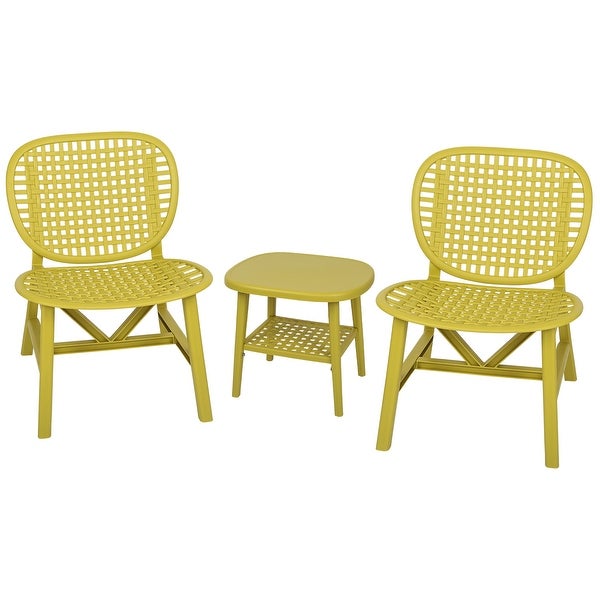 3 Pieces Patio Table Chair Set - Overstock - 37211487