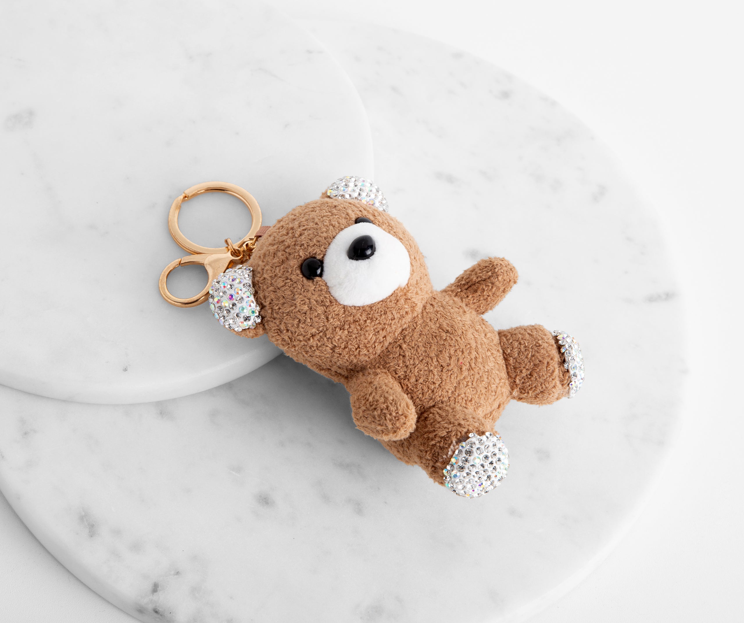 Rhinestone Plush Teddy Key-chain