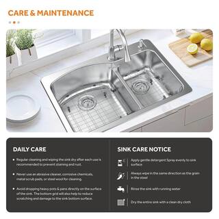 Glacier Bay All in-One 33 in. Drop-inUndermount Double Bowl 18 Gauge Stainless Steel Kitchen Sink with Pull-Down Faucet VT3322G2