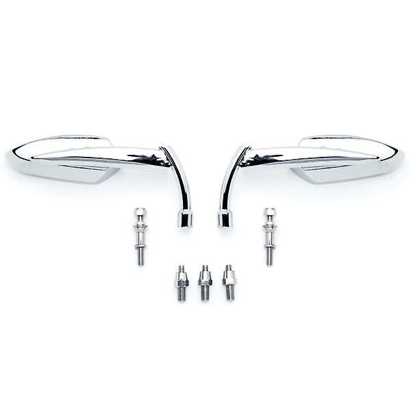 Custom Rear View Mirrors Chrome Pair w/Adapters Compatible with Honda CX FT GB 360 500 650