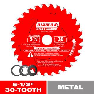 DIABLO Steel Demon 5-12 in. x 30-Tooth Metal Cutting Circular Saw Blade with Bushings D055030FMX