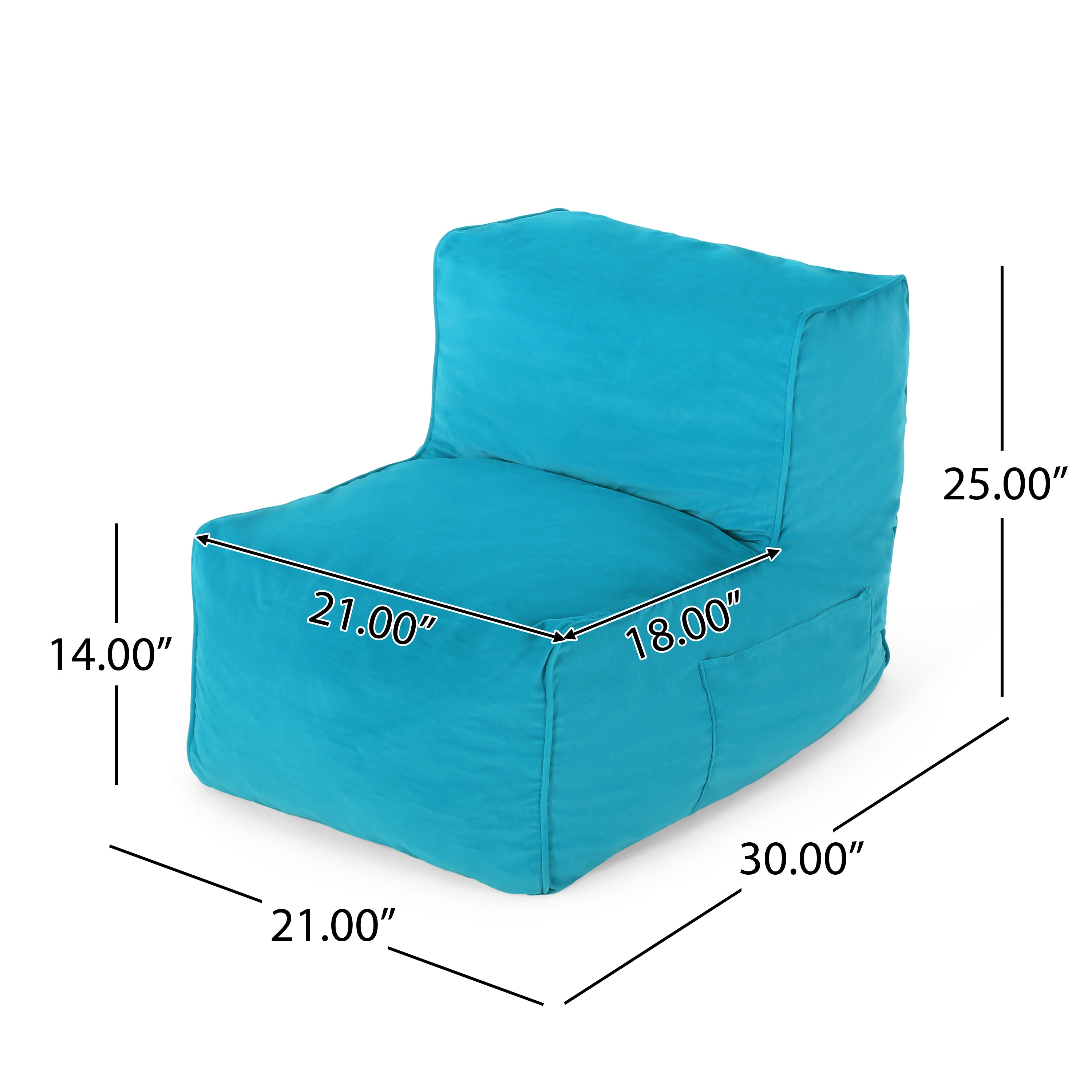 Caraway Modern Velvet Bean Bag Chair