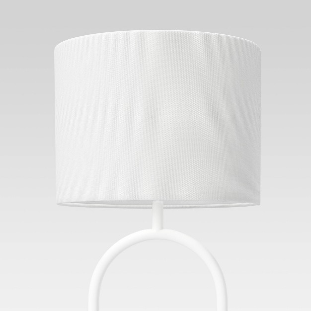 Ring Base Floor Lamp White includes Led Light Bulb