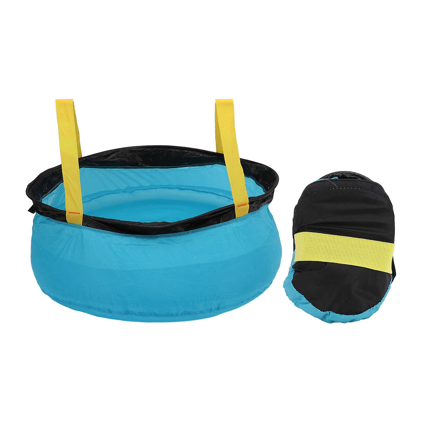 10l Collapsible Bucket With Handle Portable Outdoor Lightweight Wash Basin Folding Bucket For Camping Hiking Fishing