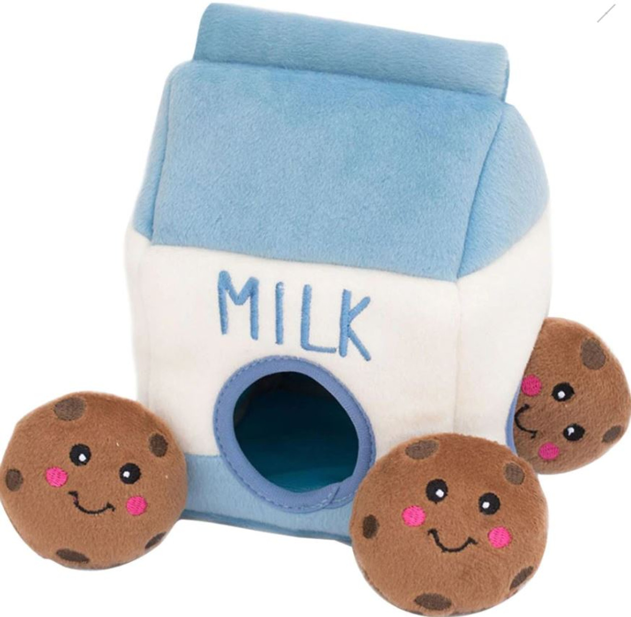 Zippy Paws Burrow Milk and Cookies Plush Dog Toy