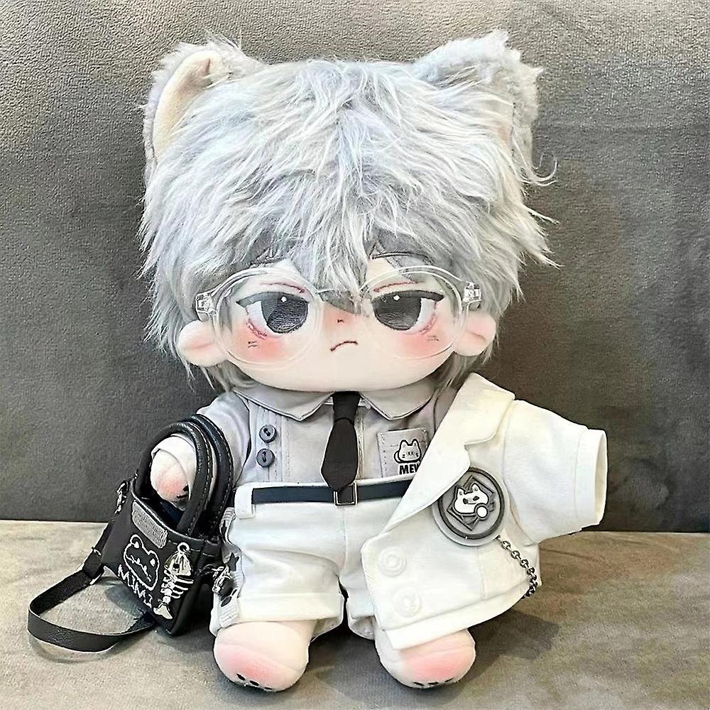 20cm Plush Doll Clothes Hat Coat Shirt Pants Backpack Glasses White