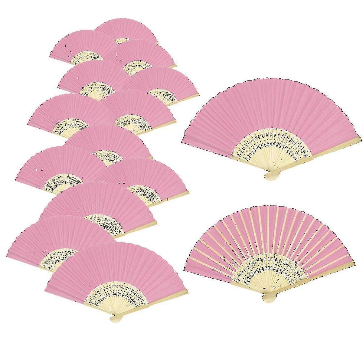 15 Pcs Hand Fan Foldable Paper Fan For Dancing， Part， Picnic， Wedding Party Gift， Guest Favour Weddi