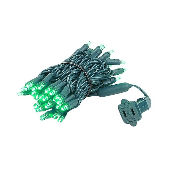 50 Light LED Christmas Mini Light Set，Patio Lights，Warm White，Green Wire，11’