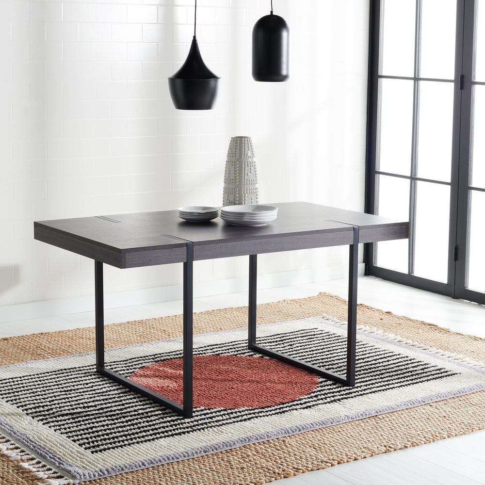 SAFAVIEH Cael Modern Industrial Farmhouse Dining Table   59 in. W x 33 in. D x 30 in. H