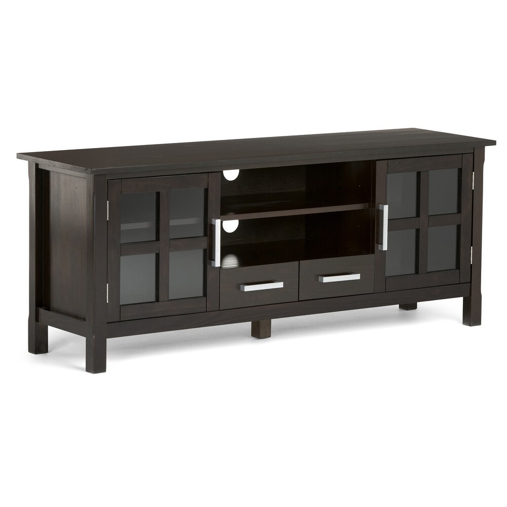 WYNDENHALL Waterloo SOLID WOOD 60 inch Wide Contemporary TV Media Stand For TVs up to 65 inches   60\