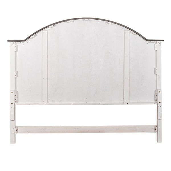 Allyson Park Wirebrushed White Charcoal King Arched Panel Headboard - - 36116008