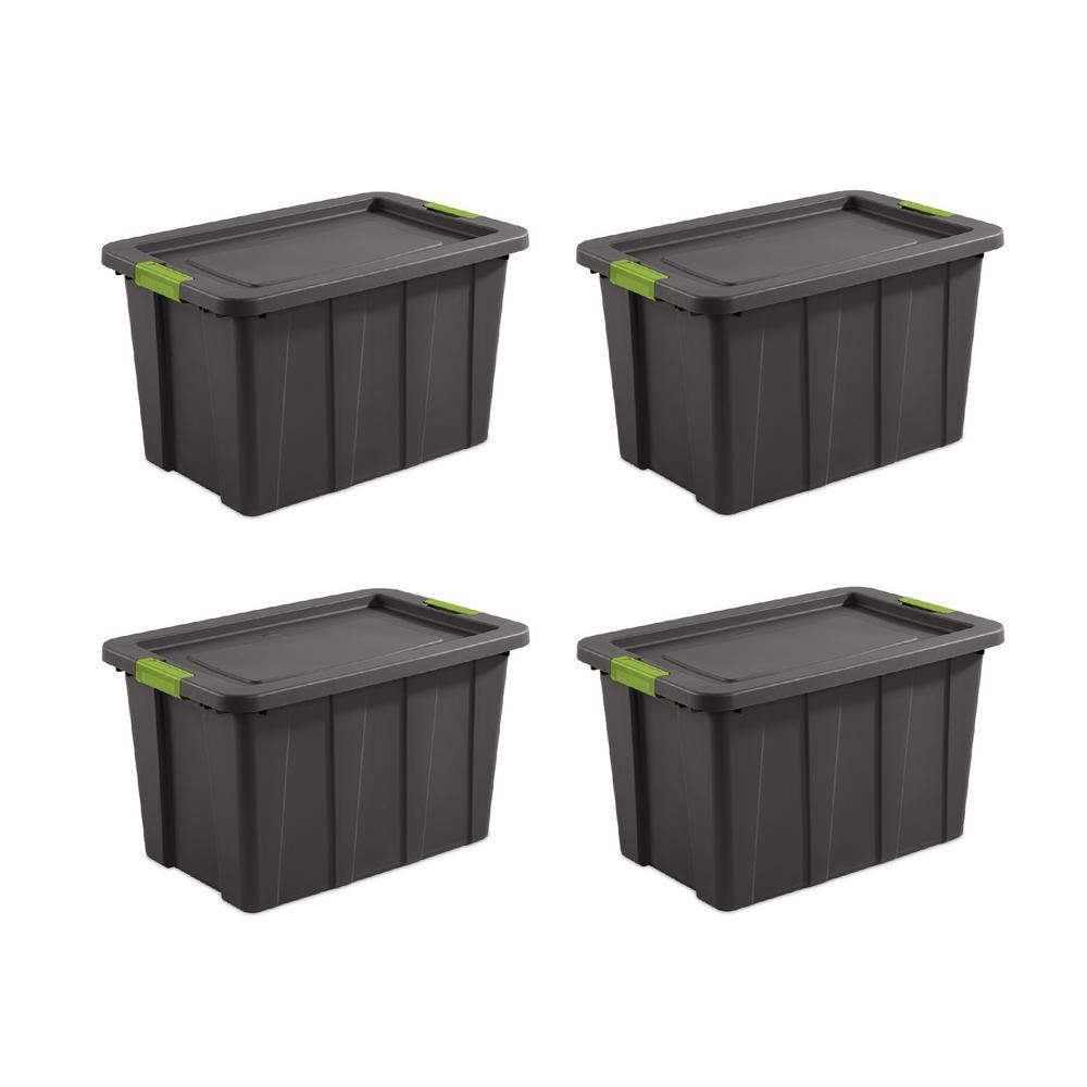 Sterilite Latching 30 Gal. Plastic Storage Bin Container and Lid (4-Pack) 4 x 15273V04