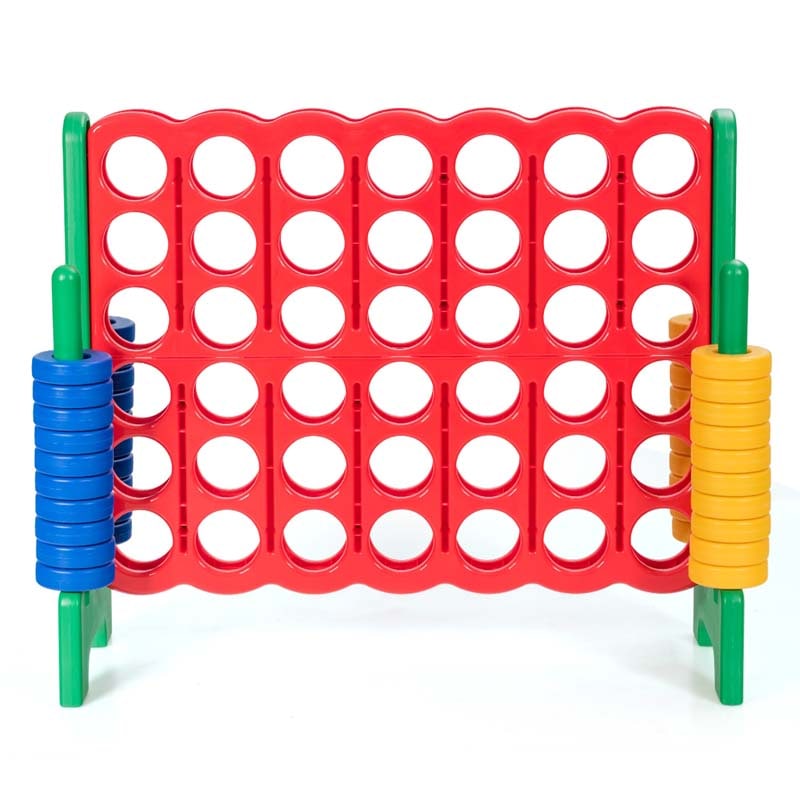 Giant 4-In-A-Row, Jumbo 4-to-Score Giant Game Set with 42 Jumbo Rings & Quick-Release Slider