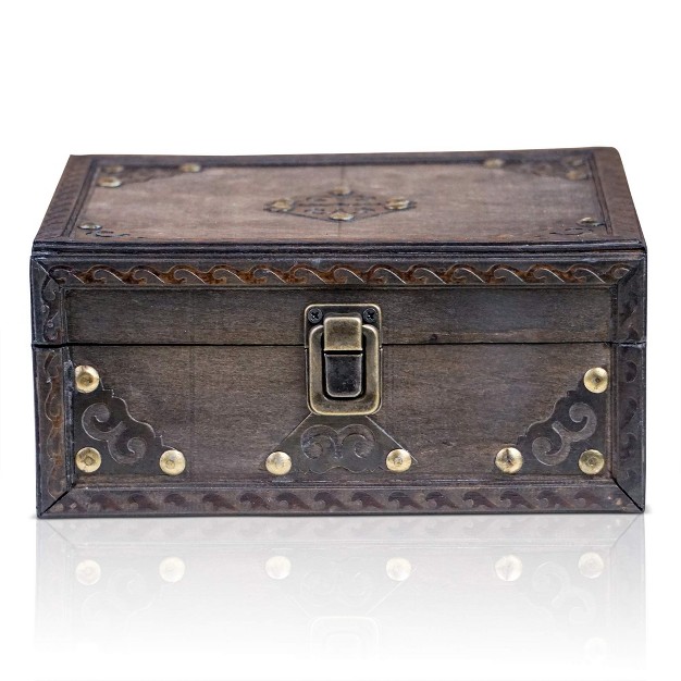 Wooden Durable Wooden Treasure Chest With Lock