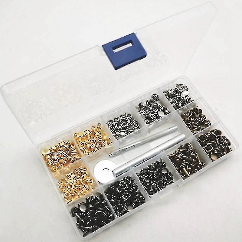 240pcs/set Leather Rivets Double Cap Rivet With 4pcs Fixing Tools