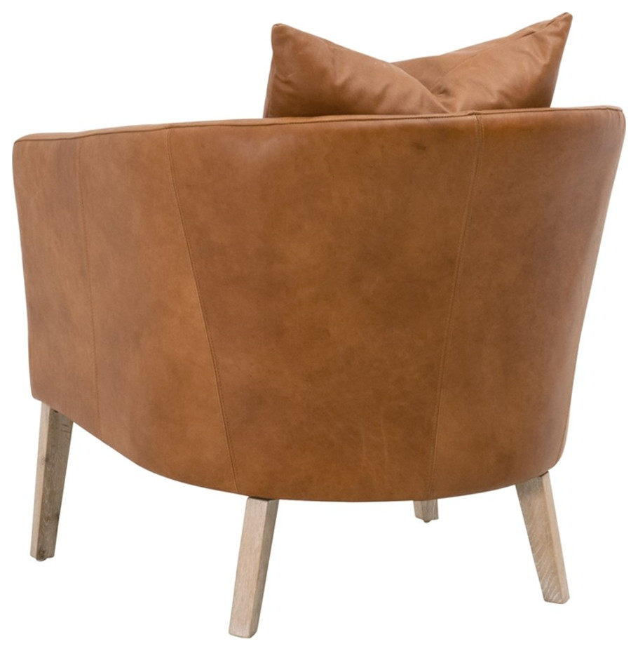 Star International Furniture Stitch  ampHand Gordon Leather Club Chair in Brown   Transitional   Armchairs And Accent Chairs   by Homesquare  Houzz