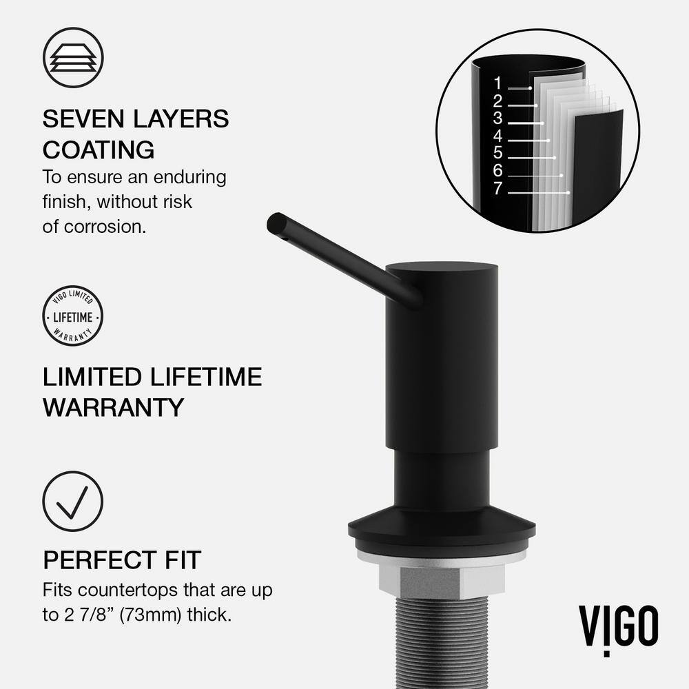 VIGO Greenwich Single Handle Pull-Down Sprayer Kitchen Faucet Set with Soap Dispenser in Matte Black VG02029MBK5