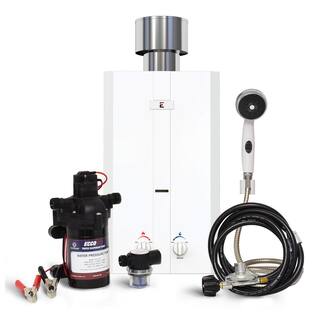 Eccotemp L10 3.0 GPM Portable Outdoor Tankless Water Heater w EccoFlo Diaphragm 12V Pump Strainer  Shower Set L10-PSSET