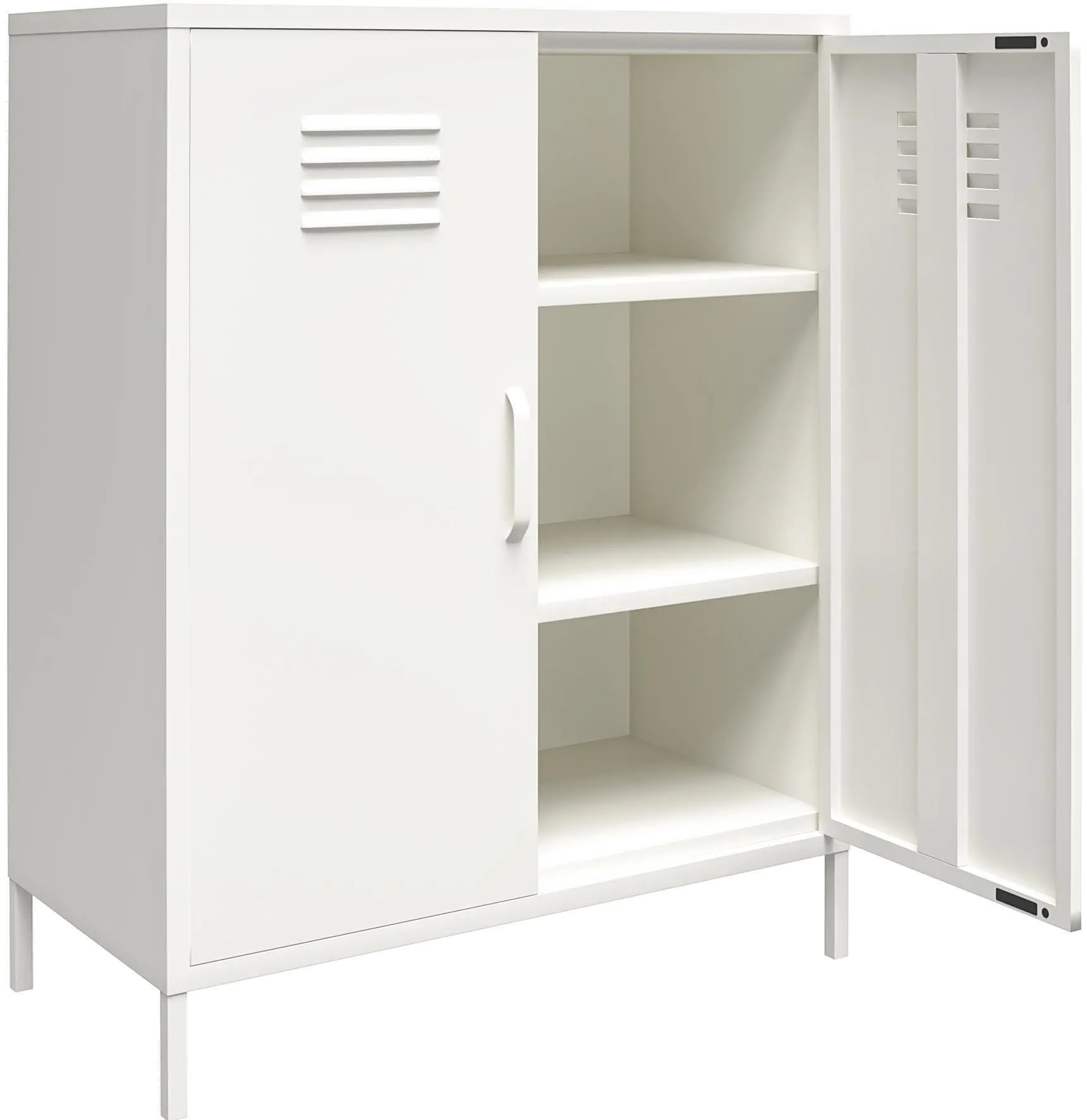 Mission White 2 Door Metal Locker Storage Cabinet