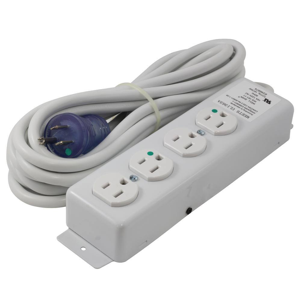 AC WORKS 15FT 15A 143 MedicalHospital Grade Power Strip with 4 Outlets MD203-15D