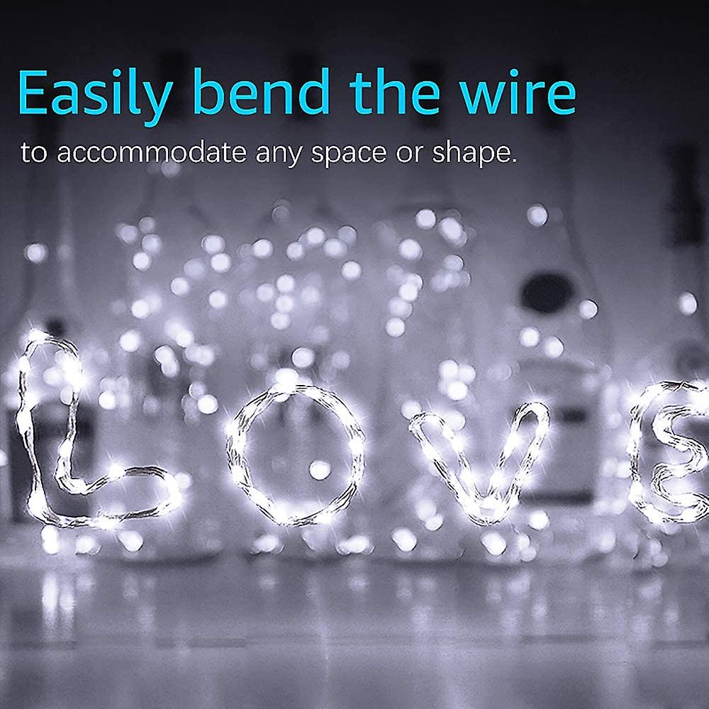 4m 40led String Fairy Lights Battery Operated Cool White， Flexible Copper Wire Waterproof Starry Lights For Romantic Lightsfun Bedroom Curtain Festoon