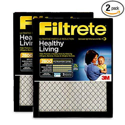 Filtrate Ultrafine Particle Reduction AC Furnace Air Filter， MPR 2800， 16 x 25 x 1-Inches， 2-Pack