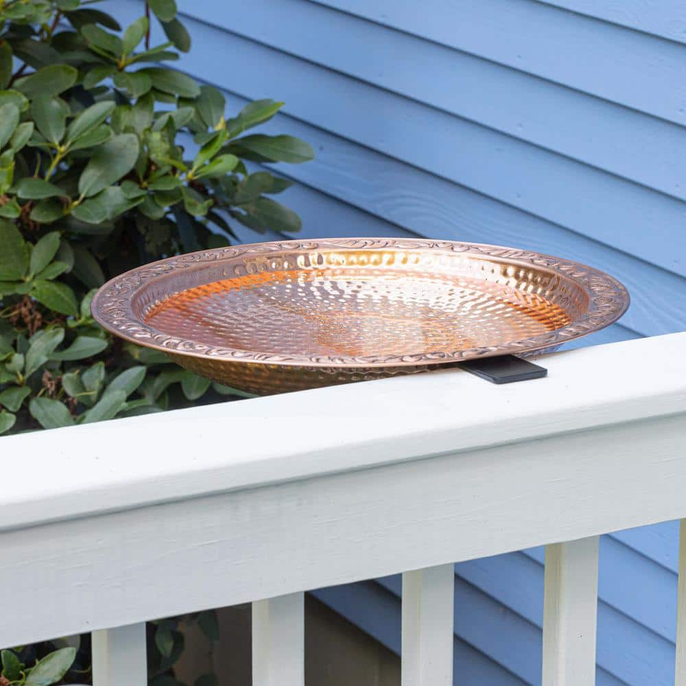 Good Directions 18 in. Pure Copper Deck Mount Birdbath BBD18