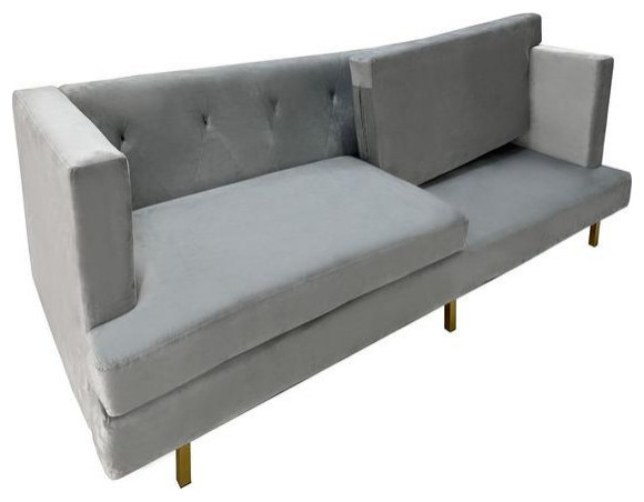 Rendon Velvet Sofa Gray   Modern   Sofas   by Virgil Stanis Design  Houzz