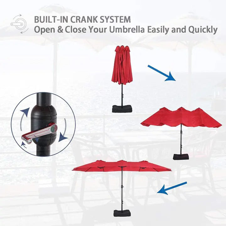 8 Pieces Patio Dining Set with Umbrella,Outdoor Furniture Set with 6 Sling Dining Swivel Chairs