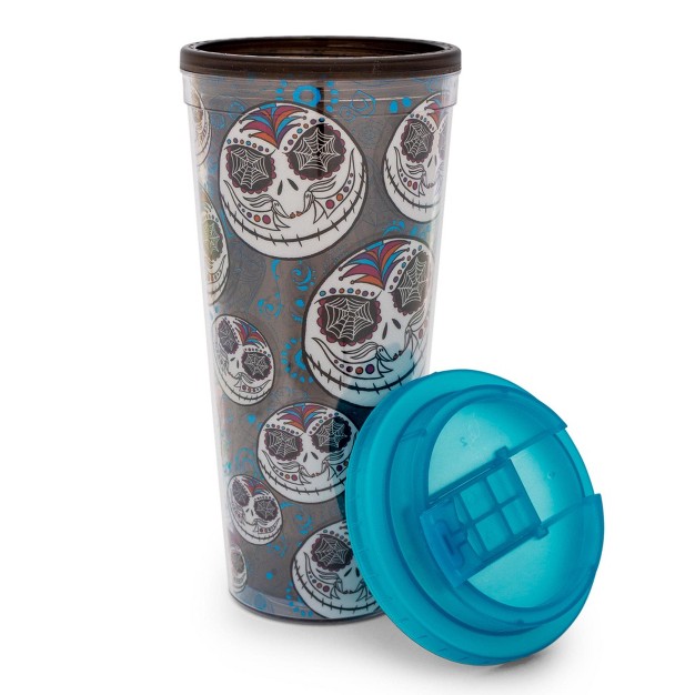 Silver Buffalo Disney The Nightmare Before Christmas Jack Sugar Skull Plastic Travel Tumbler