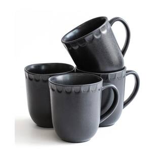 Over and Back 15.5 oz Mug Black Stoneware (set of 4) 923298