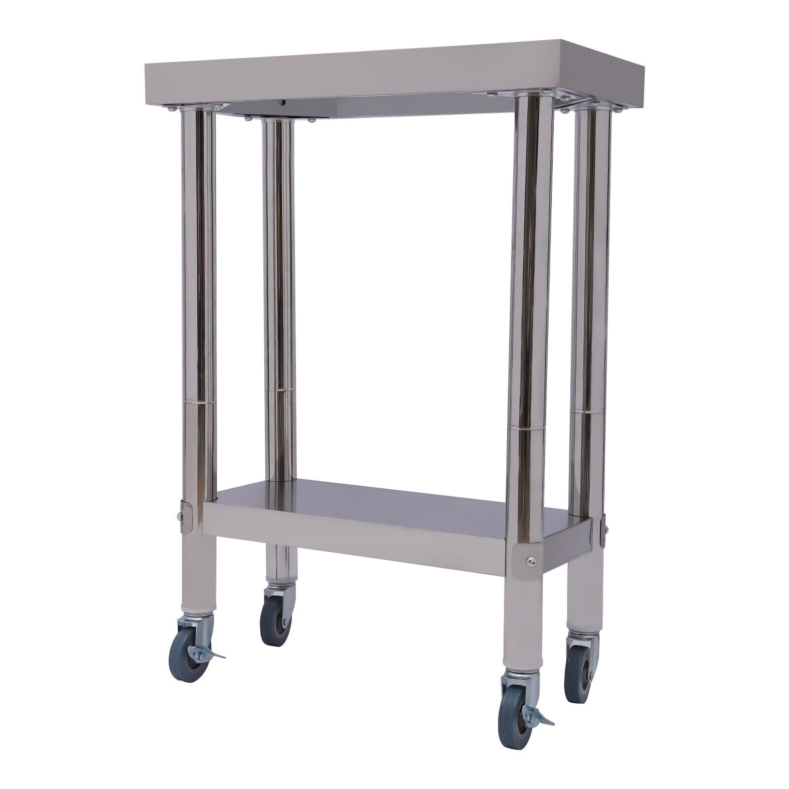 CNCEST 60*30*85cm Stainless Steel Commercial Kitchen Prep and Work Table on Wheels