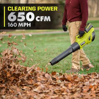 RYOBI 40V HP Brushless Whisper Series 160 MPH 650 CFM Cordless Battery Leaf Blower with 6.0 Ah Battery and Charger RY404140