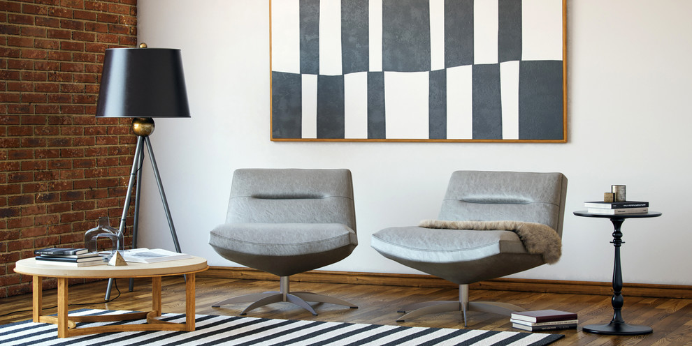 Alfio Full Leather Swivel Chair  Cloud Grey   Midcentury   Armchairs And Accent Chairs   by Moroni  Houzz