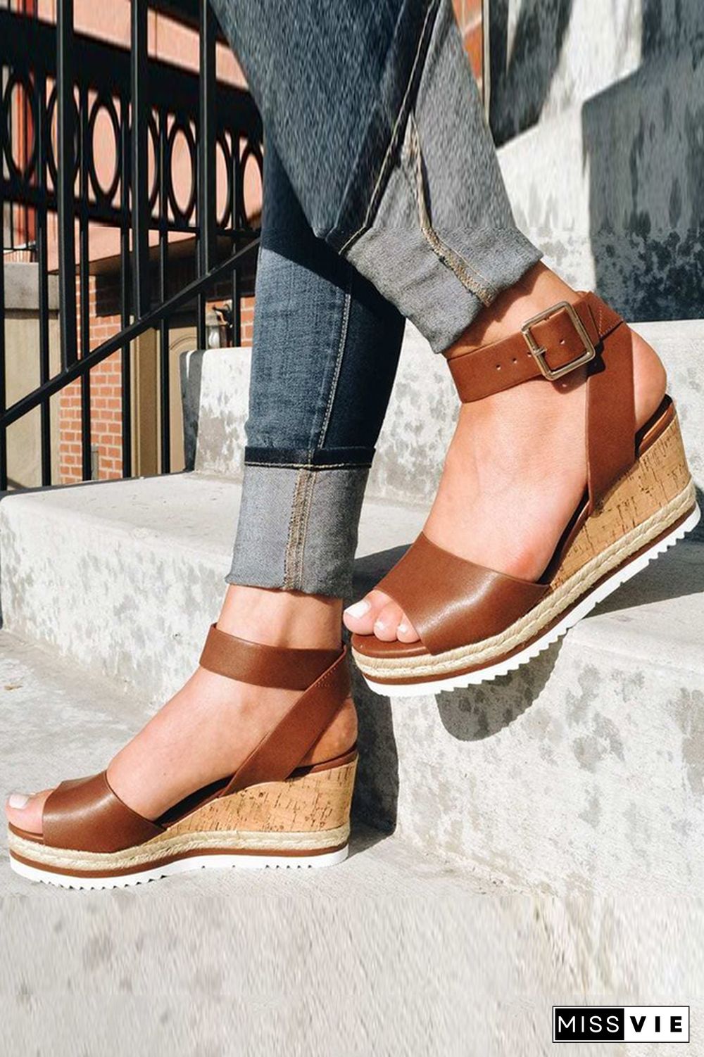 Leisure Muffin Bottom Platform Sandals