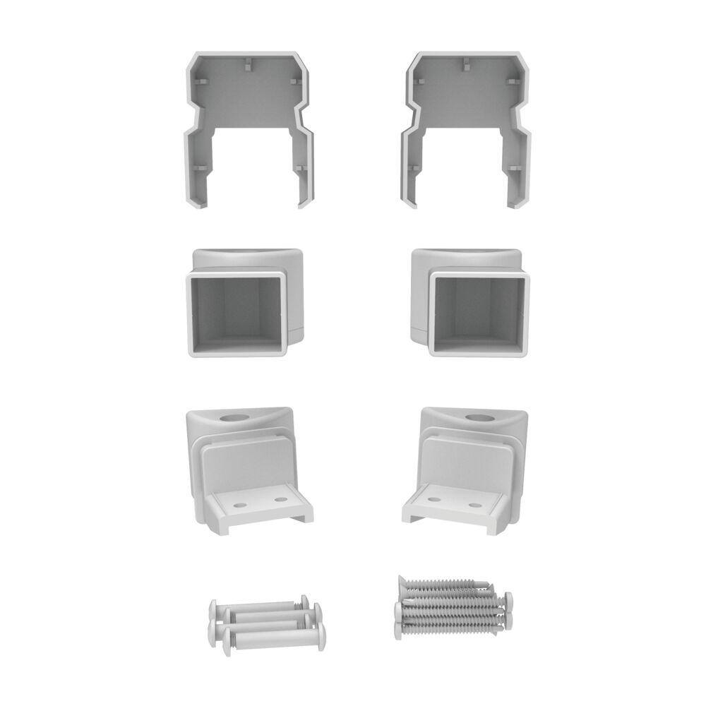 Barrette Outdoor Living VersaRail Classic White Aluminum Angle Bracket (4-Piece) 73043079