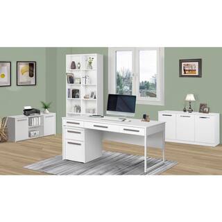 SAINT BIRCH Miami White 3-Door Credenza File Cabinet SBAK4100CFWW