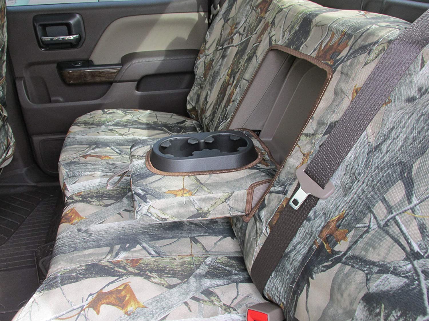 CH40 2014-2020 Chevy Silverado and GMC Sierra Front/Back Seat Covers Crew Cab 40/20/40 Split Bench Seat Rear 60/40 in XD3C Camo