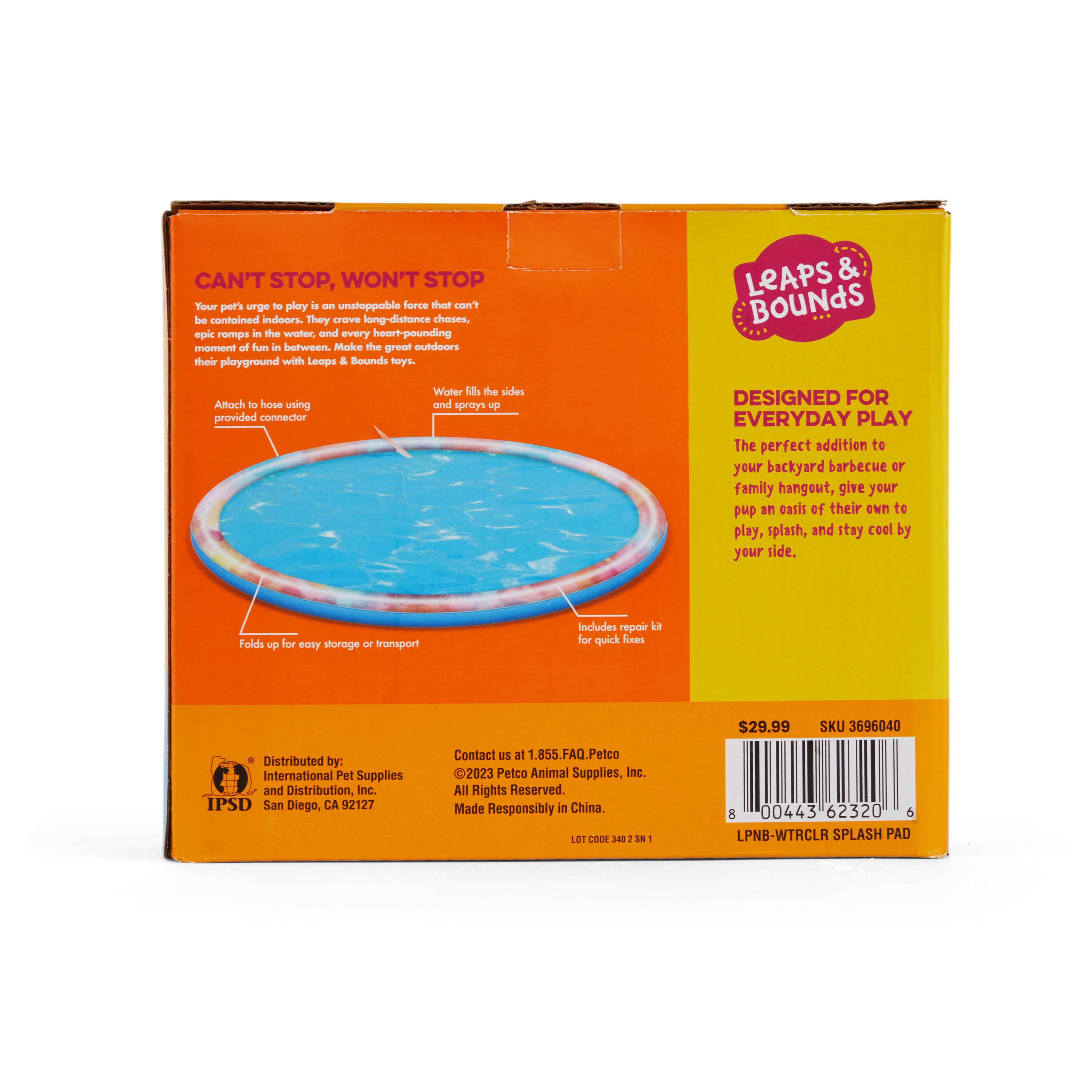 LEAPS  BOUNDS Watercolor Splash Pad Dog Toy， Large