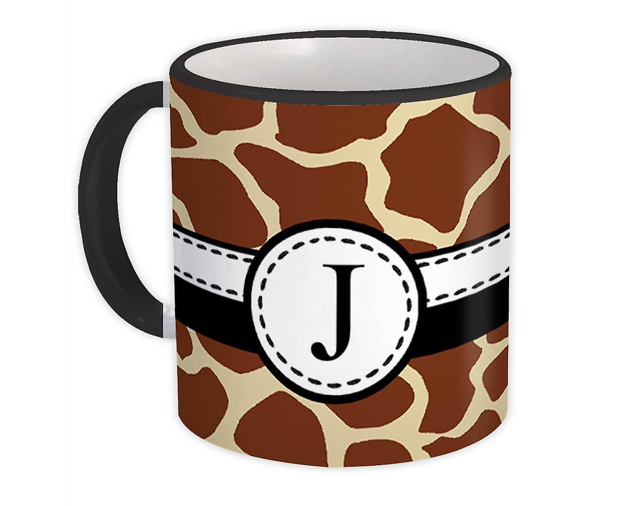 Gift Mug: Monogram Letter J Giraffe