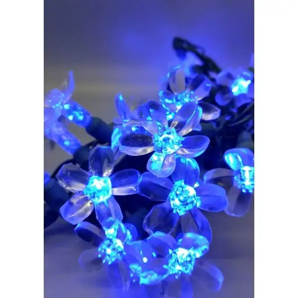 Blue Flower LED Set of 25 Lights Light String