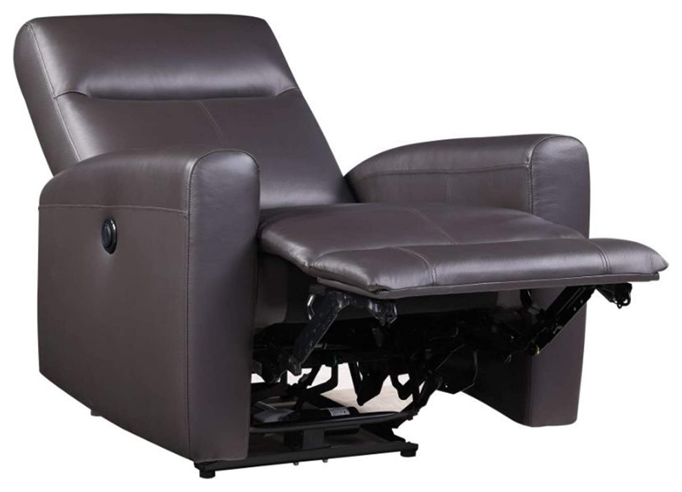 Modern Recliner  Comfortable Genuine Leather Seat With Sloped Arms   Contemporary   Recliner Chairs   by Decor Love  Houzz