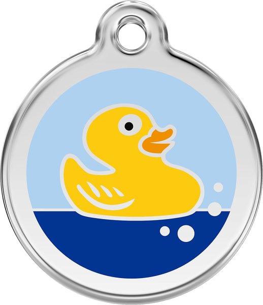 Red Dingo Rubber Duck Stainless Steel Personalized Dog and Cat ID Tag