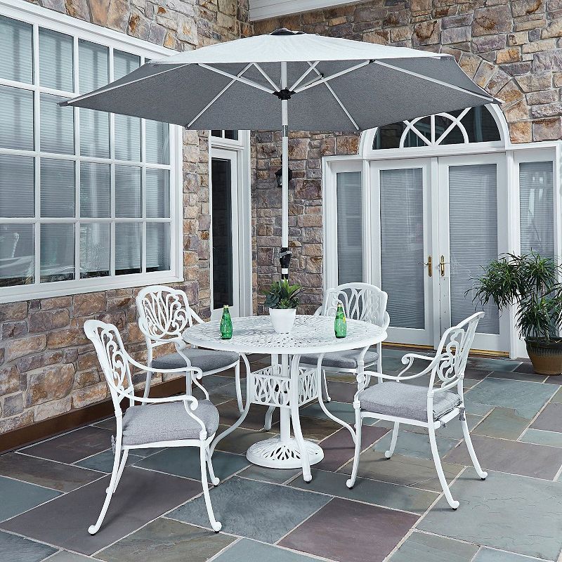 homestyles Patio Dining Table， Umbrella and Chairs 6-piece Set