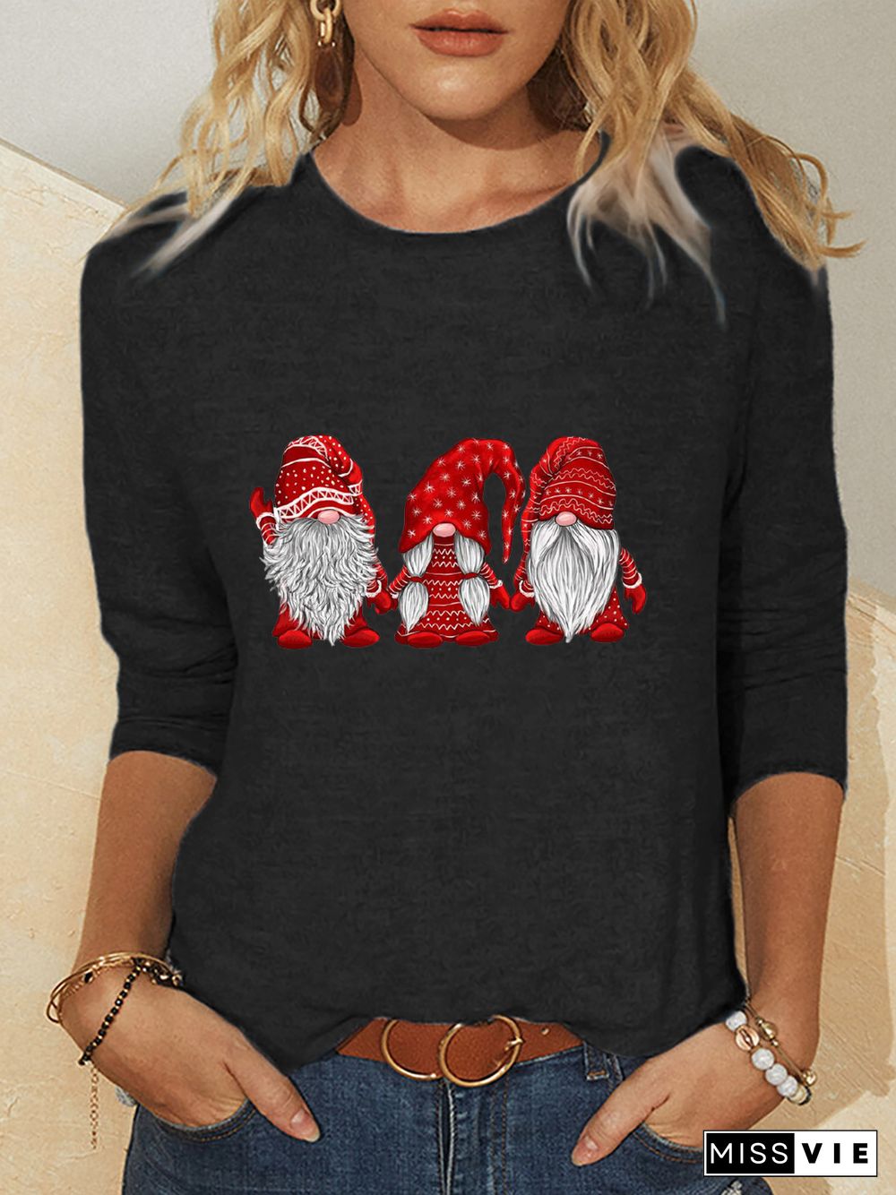 Plus size Casual Christmas T-shirt