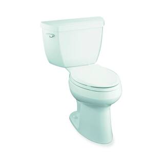 KOHLER Highline Classic 2-piece 1.6 GPF Single Flush Elongated Toilet in White Seat Not Included K-3493-0