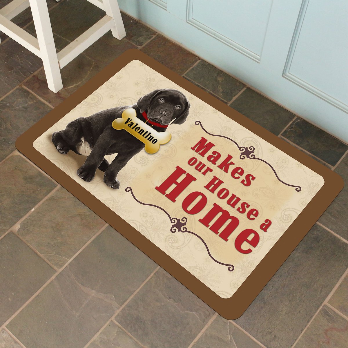 Bungalow Flooring Makes Our House A Home Black Lab Personalized Floor Mat